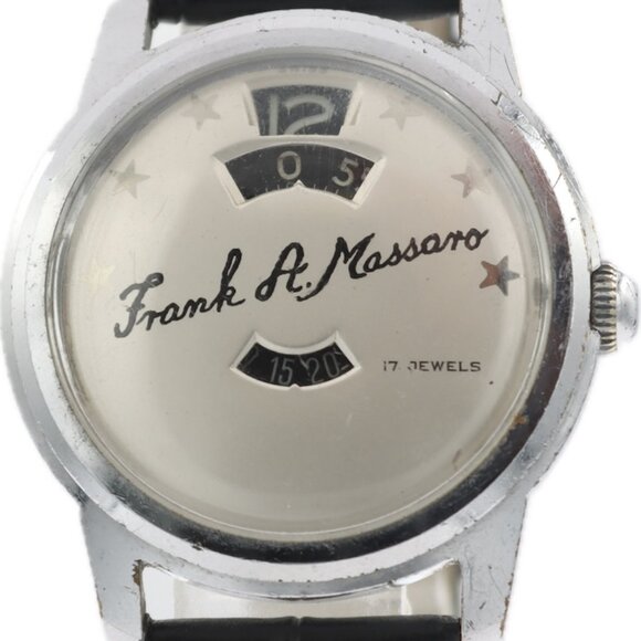 Vintage Louvic Direct Read Frank Massaro Men\'s Mechanical Wristwatch 560 Steel